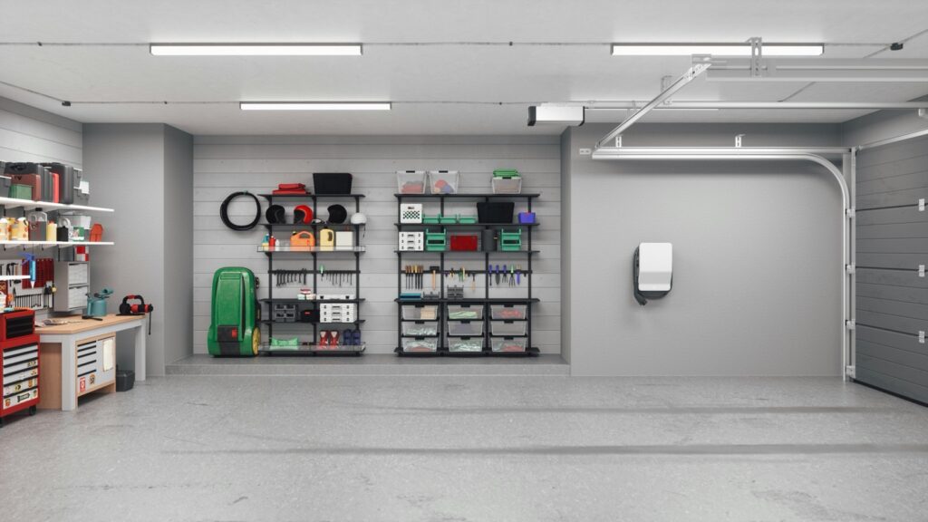 Wall-mounted Level 2 EV charger in a Round Rock home garage